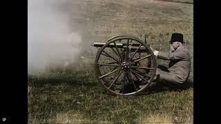 (1897) Sir Hiram Maxim  testing his invention, the machine gun.[4k, 60fps, colorized]