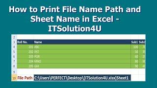 How to Print File Name Path and Sheet Name in Excel - ITSolution4U