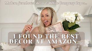 THE BEST HOME HAUL FROM AMAZON! White Company dupes! Modern farmhouse country decor styling & Haul