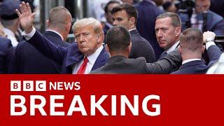 Donald Trump arrives at New York court to be placed under arrest - BBC News