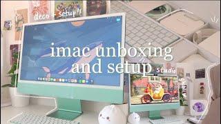 iMac 24’’ green unboxing + magic mouse + keyboard and set up