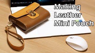 69 [Leather Craft] Making Leather Pouch / [가죽공예] 가죽 파우치 만들기 / FREE PATTERN