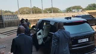 President Mnangagwa arrives at ZANU PF headquarters for central committee meeting