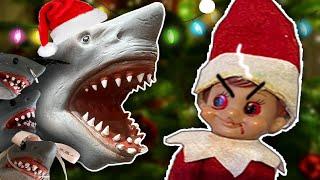 SHARK PUPPET VS EVIL ELF ON THE SHELF PT.4