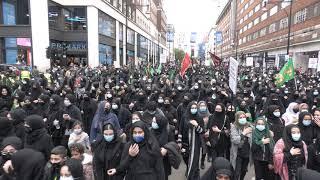 Huge crowd marches through London to mark Day of Ashura despite social distancing restrictions