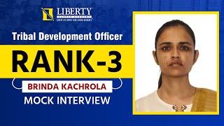 BRINDA KACHROLA (RANK - 3) | Tribal Development Officer Mock Interview 2024 #tdo #mockinterview