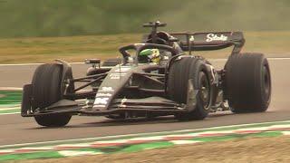 F1 Test Day at Imola Circuit- Racing Bulls and Sauber in Action on Wet Track!!!