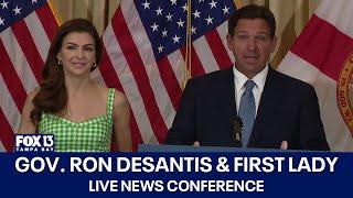 Gov. DeSantis and First Lady Casey DeSantis: Live news conference in Miami