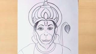 simple lord hanuman Pencil drawing/god hanumanji pencildrawing