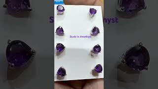 Studs in Amethyst #gems #madaangems #healing #gemstone #amethyst #jewelry #jewellery