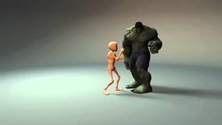 Animated fighting and KO scene