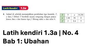 Latih kendiri 1.3a No 4 | KSSM Matematik Tingkatan 5 Ubahan | Variation