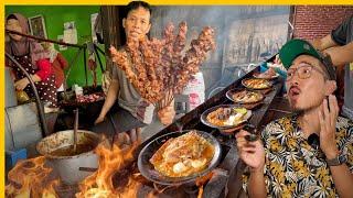 Crazy Indonesian Street Food in Yogyakarta  Giant Goat Sate + 500Kg of Fried Banana + Durian