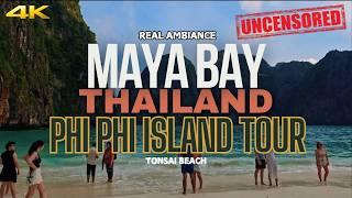 4K Walking Tour Of Maya Bay, Koh Phi Phi, Tonsai Beach | Early Morning One Day Tour at Koh Phi phi