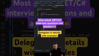 What are delegates in C# - Most asked .NET interview questions #shorts #coding #csharp #dotnet