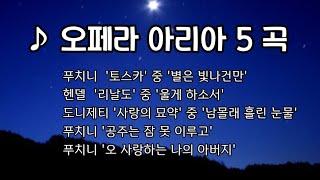 오페라 아리아 5곡 /푸치니 '토스카' 중 '별은 빛나건만' 외 4곡