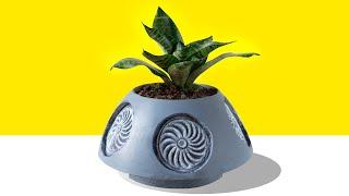 Amazing Diy Planter With Cement How to make Diy Planter For snake Plant#shorts