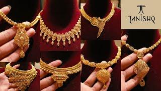 Tanishq Latest Gold Necklace Set || Earrings Designs  With Price And waight #trending #necklace