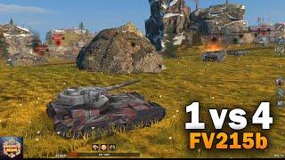 Incredible 1v4 Battle Without HP // FV215b Gameplay // WoT BLITZ