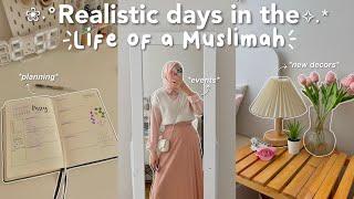 Muslimah vlog️|Realistic days, missed prayers, practicing the deen, dinner event, workout, tafakkur