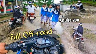 Full Off-road Barish me Xpulse 200 vs Rs200 girls reaction