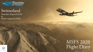 MSFS 2020 Flight Diary - 1日1飛 - Switzerland - LSZS to LSZM - Microsoft Flight Simulator 2020