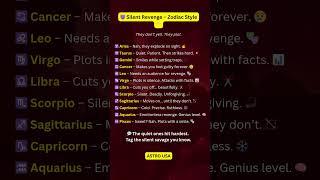  Silent Revenge – Zodiac Style  #zodiac #zodiacsigns #astrology #astrologysigns #shorts #tarot