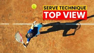 Tennis Serve Technique In Slow Motion From Top View