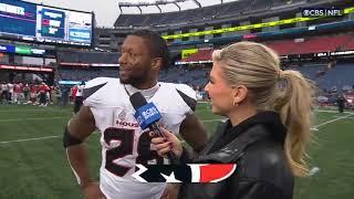 Joe Mixon speaks to Melanie Collins after his 2 touchdown day