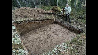 Строим землянку-избушку в глухой тайге. Живем в палатках, готовим у костра, добываем пропитание.