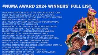 NUMA Award 2024 Full Winner's List, Lucky David Wilson crowned  the overall artist.