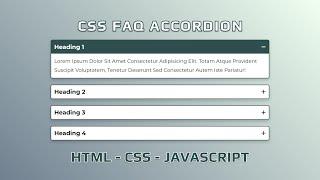 How To Make FAQ Accordion Using HTML / CSS / JAVASCRIPT