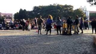 drum circle in Plaza Armenia in Palermo Viejo, Buenos Aires, Argentina