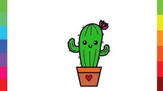 How to draw a Cute CACTUS - EASY And Satisfying Drawing videos