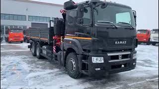 Бортовой Камаз-65207 с КМУ Fassi F275. В черном цвете.