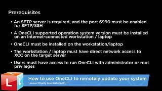 How to use Lenovo XClarity Essentials OneCLI to remotely update your system