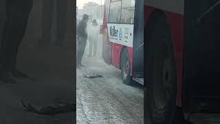 Пассажирский автобус загорелся в Семее