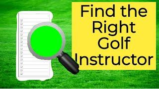 Find the right golf instructor