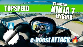 Kawasaki Ninja 7 HYBRID | TOPSPEED | e-boost ATTACK 