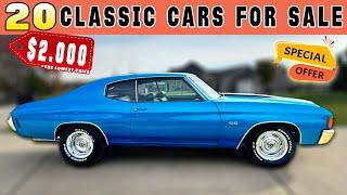 BYGONE GEMS !! 20 CHEAP Classic Cars For Sale Price Under Budget!!