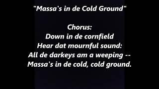 MASSA’S in de Cold Cold Ground STEPHEN FOSTER Lyrics Words text Sing Along Song