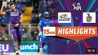 Tata IPL Highlights Kkr vs Mi 2024 ️