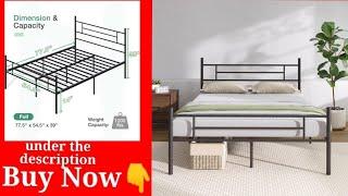 Full Size Bed Frame with Headboard and Footboard/14Inch Metal Platform Bed Frame/Under Bed Storage