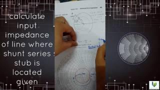 SMITH CHART calculate input impedance of line where shunt series stub is located given