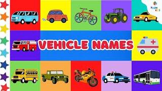 Learning Vehicles Names and Sounds for Kids | Kids Learning