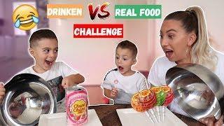 DRINKEN VS REAL FOOD CHALLENGE! | LAKAP JUNIOR