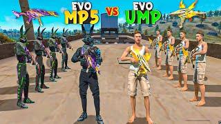 New MP5 vs EVO UMP on Factory Roof | V Badge vs Adam | Gun Skin Challenge | Garena Free Fire