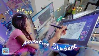 ️Study + Homework Vlog Animation Student  trying to catch up this semester 