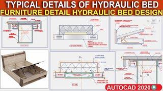 Hydraulic Bed Design Autocad 2020||#interiordesign #architecture || Cmplete Video In Details