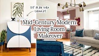 Bright Mid-Century Modern Style Living Room Makeover